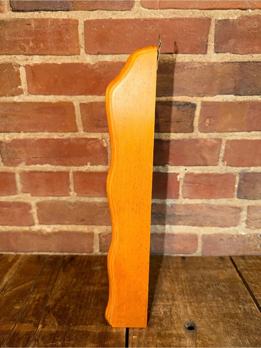 Wooden Wall-Mounted Display Shelf in Warm Honey Finish